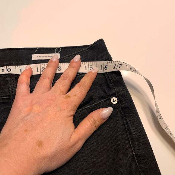 Frame Men’s L’Homme Skinny Jeans in Noir Slits Size 31 - Picture 10 of 12